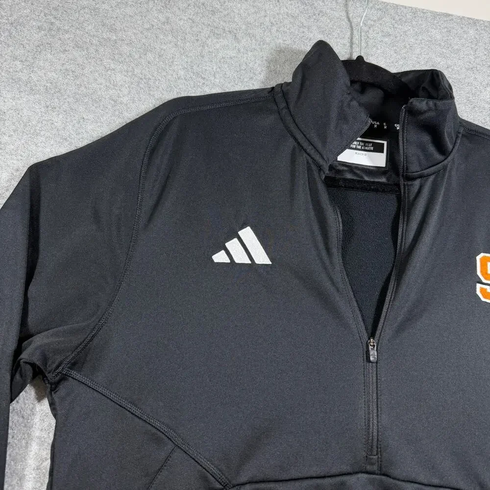 Adidas Syracuse Orange 1/4 Zip Pullover Mens M Black AEROREADY NCAA Athletic